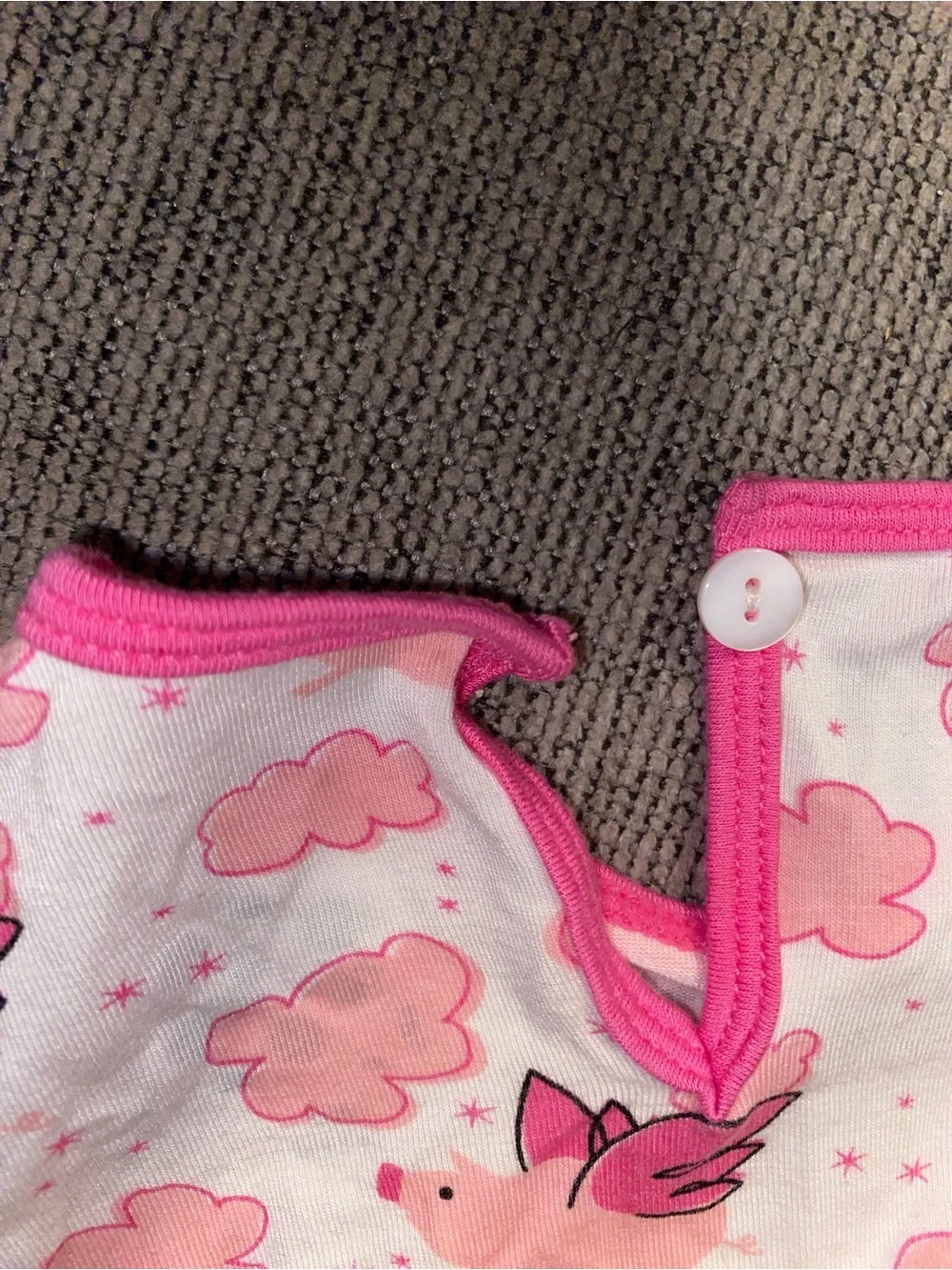 KicKee Pants Natural Flying Pigs Infant Sleep Gown Bamboo Pink NB GUC